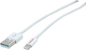 ROLINE Lightning naar USB 2.0 kabel voor iPhone, iPod, iPad, wit, 0,15 m