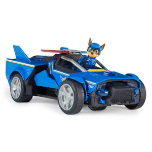 PAW Patrol The Mighty Movie - Chase's Raceauto - Transformerende-speelgoedauto met licht en geluid - inclusief Chase-actiefiguur