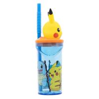 Pokémon 3d drinkfles met rietje , 360ml