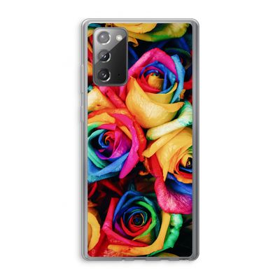 Neon bloemen: Samsung Galaxy Note 20 / Note 20 5G Transparant Hoesje