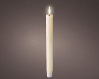 Lumineo Dinerkaars led ribbel 24cm creme 2 st.