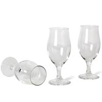 Bormioli Bierglazen Speciaalbier op voet - 520 ml - 20 cm - 3x stuks - Hoge luxe glazen