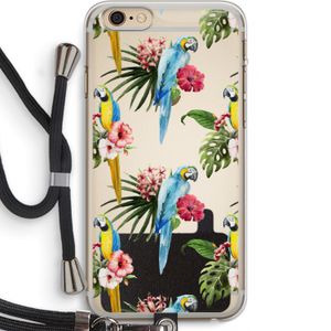 Kleurrijke papegaaien: iPhone 6 PLUS / 6S PLUS Transparant Hoesje met koord