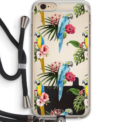 Kleurrijke papegaaien: iPhone 6 PLUS / 6S PLUS Transparant Hoesje met koord