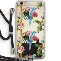 Kleurrijke papegaaien: iPhone 6 PLUS / 6S PLUS Transparant Hoesje met koord