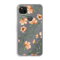Peachy flowers: Google Pixel 4a Transparant Hoesje