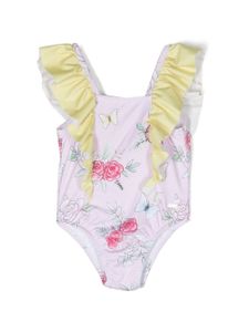 Patachou maillot de bain volanté à fleurs - Rose