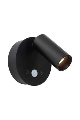 Lucide TONI - Oplaadbare Wandspot / Wandlamp - Accu/Batterij - Ø 8,1 cm - LED Dimb. - CCT - 1x2W 2700K/4000K - Bewegingssensor (uitschakelbaar) - Magnetisch - Zwart