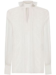 Dolce & Gabbana blouse en dentelle Chantilly - Blanc