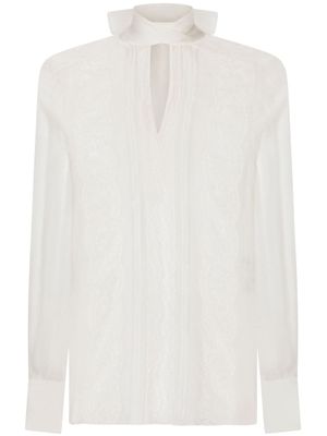 Dolce & Gabbana blouse en dentelle Chantilly - Blanc