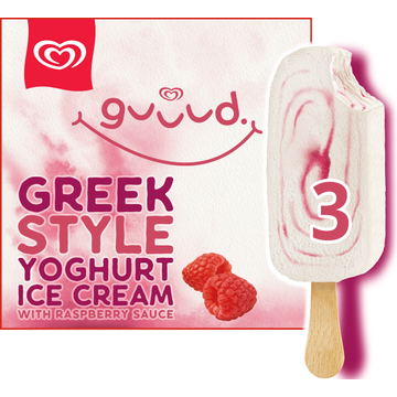 Ola Guuud IJs Greek Style Yoghurt Raspberry 3 x 70 ml bij Jumbo