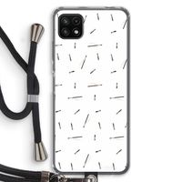 Hipster stripes: Samsung Galaxy A22 5G Transparant Hoesje met koord