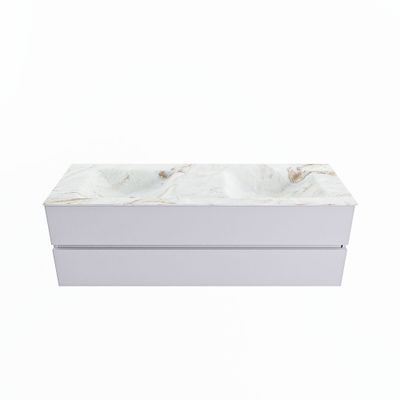 MONDIAZ VICA-DLUX 150cm badmeubel onderkast Cale 2 lades. Inbouw wastafel CLOUD dubbel 2 kraangaten, kleur Frappe.