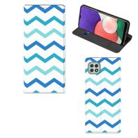 Samsung Galaxy A22 5G | Hoesje met Magneet | Zigzag Blauw