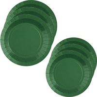 Feest/verjaardag bordjes set - 20x stuks - donker groen - 17 cm en 22 cm