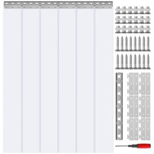 VEVOR 97x213,4cm strokengordijnlamellen PVC transparant, 6 stuks