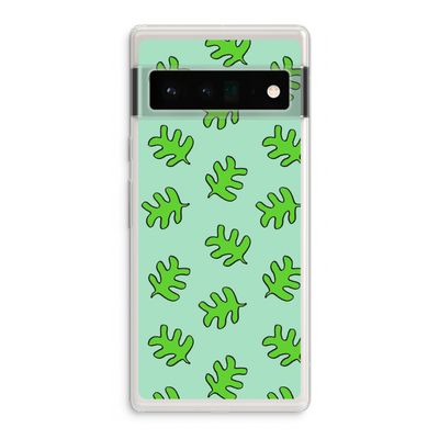 Groene blaadjes: Google Pixel 6 Pro Transparant Hoesje