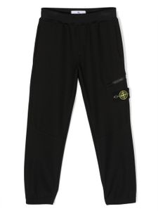 Stone Island Junior pantalon de jogging à patch Compass - Noir