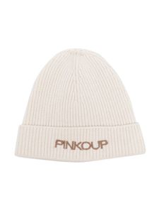 Pinko Kids bonnet à logo brodé - Tons neutres