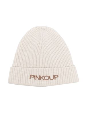 Pinko Kids bonnet à logo brodé - Tons neutres