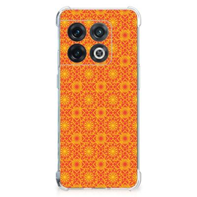 OnePlus 10 Pro Doorzichtige Silicone Hoesje Batik Oranje OnePlus 10 Pro Doorzichtige Silicone Hoesje Batik Oranje