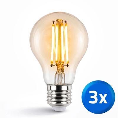 Slimme filament lamp - Dual white 7W E27 fitting - A60 model colored - voordeelset van 3