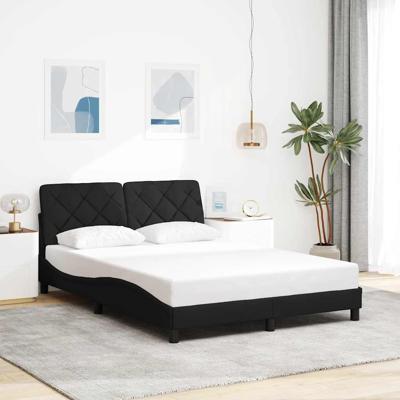 Bedframe zonder matras stof zwart 140x190 cm
