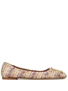 Tory Burch ballerines Georgia en tweed - Tons neutres