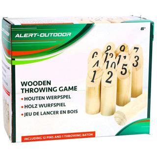Alert outdoor houten werpspel met handig opbergnet