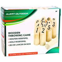 Alert outdoor houten werpspel met handig opbergnet