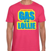 Foute party Gas op die Lollie verkleed t-shirt roze heren - Foute party hits outfit/ kleding - thumbnail
