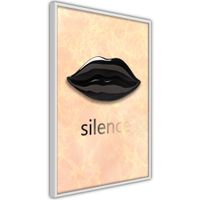 Ingelijste Poster - Silence lippen Witte lijst
