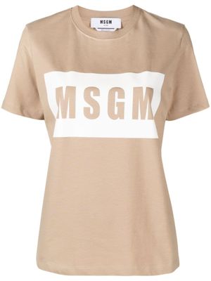 MSGM T-shirt met logoprint - Beige