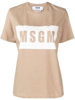 MSGM t-shirt en coton à logo imprimé - Tons neutres