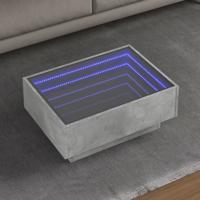 Salontafel met LED 70x50x30 cm bewerkt hout betongrijs - thumbnail