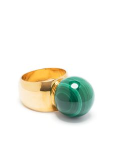 Wouters & Hendrix bague à breloque en malachite - Or