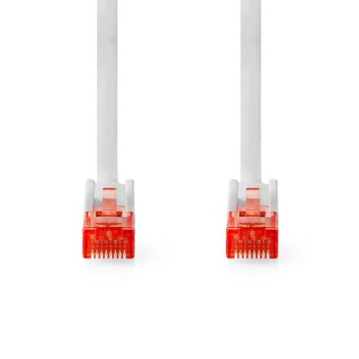 Nedis CAT6 Netwerkkabel | RJ45 Male | RJ45 Male | U/UTP | 10.0 m | Rond | PVC | Wit | Label - CCGL85200WT100