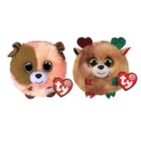 Ty - Knuffel - Teeny Puffies - Mandarin Dog & Christmas Mouse - thumbnail