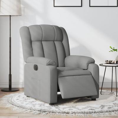 Fauteuil elektrisch verstelbaar stof lichtgrijs