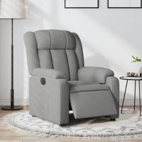 Fauteuil elektrisch verstelbaar stof lichtgrijs