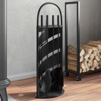 VidaXL 5-delige haardset 23x15x66 cm staal