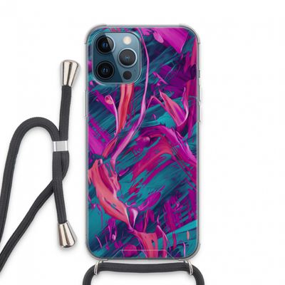Pink Clouds: iPhone 13 Pro Max Transparant Hoesje met koord
