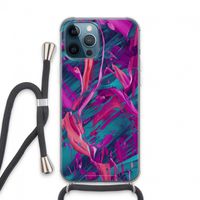Pink Clouds: iPhone 13 Pro Max Transparant Hoesje met koord