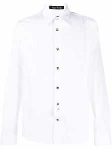 Philipp Plein chemise boutonnée à empiècements smockés - Blanc