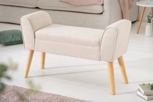 Elegante bank SCARLETT 90cm beige met armleuningen - 40407