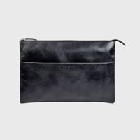 Alpha Leren Laptophoes Laptop Folio 15,6'' Zwart MacBook Pro & Air