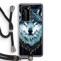 Darkness Wolf: Huawei P40 Pro Transparant Hoesje met koord