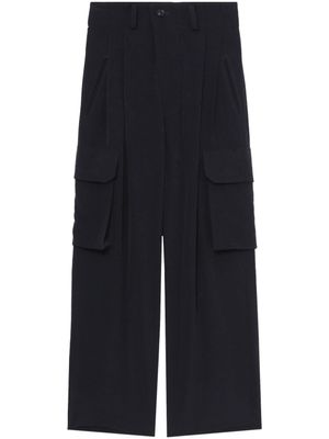 Y's pantalon cargo plissé à taille haute - Noir