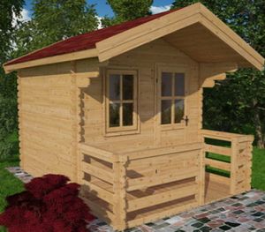Houten tuinhuisje blokhut Derby 300x300cm