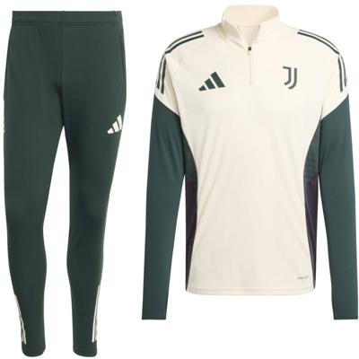 adidas Juventus Trainingspak 1/4-Zip Europees 2025-2026 Beige Groen Zwart